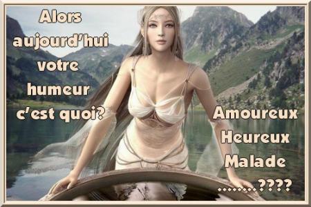 Moi c'est amoureuse comme toujours mais aussi malade...